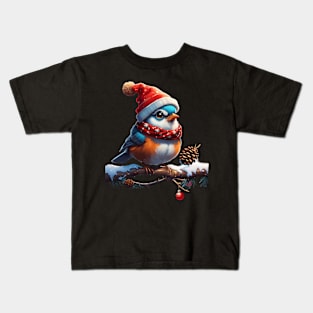 Sweet little and friendly christmas bird Kids T-Shirt